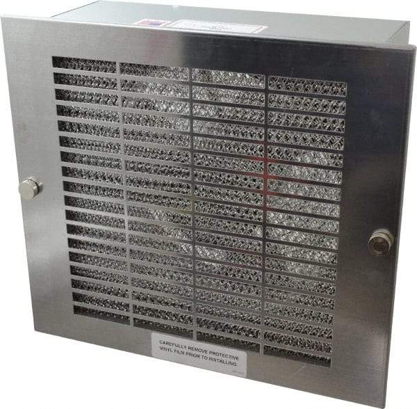 Cooper B-Line - 550 CFM, 1,600 RPM, Enclosure Cooling Fan Package - 13 Inch Wide x 4-9/16 Inch Deep x 11-5/8 Inch High, 60 W, 115 VAC, Stainless Steel Grill, Steel Enclosure - Eagle Tool & Supply