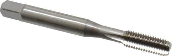 OSG - 1/4-28 UNF 3B 3 Flute Nitride Finish Vanadium High Speed Steel Straight Flute Machine Tap - Bottoming, Right Hand Thread, 2-1/2" OAL, 1" Thread Length, H3 Limit, Oversize - Eagle Tool & Supply