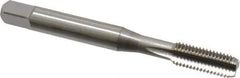 OSG - 1/4-28 UNF 3B 3 Flute Nitride Finish Vanadium High Speed Steel Straight Flute Machine Tap - Bottoming, Right Hand Thread, 2-1/2" OAL, 1" Thread Length, H3 Limit, Oversize - Eagle Tool & Supply