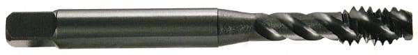 OSG - M18x2.50 Metric Coarse 4 Flute Modified Bottoming Spiral Flute Tap - Vanadium High Speed Steel, Oxide Finish, 4-1/32" OAL, Right Hand Flute, Right Hand Thread, D7, Series 299 - Eagle Tool & Supply