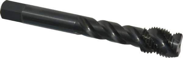 OSG - 1/2-20 UNF 3 Flute 3B Modified Bottoming Spiral Flute Tap - Vanadium High Speed Steel, Oxide Finish, 3-3/8" OAL, Right Hand Flute, Right Hand Thread, H3, Series 290 - Eagle Tool & Supply