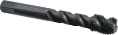 OSG - 1/2-20 UNF 3 Flute 2B Modified Bottoming Spiral Flute Tap - Vanadium High Speed Steel, Oxide Finish, 3-3/8" OAL, Right Hand Flute, Right Hand Thread, H5, Series 290 - Eagle Tool & Supply