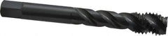 OSG - M12x1.75 Metric Coarse 3 Flute 6H Modified Bottoming Spiral Flute Tap - Vanadium High Speed Steel, Oxide Finish, 3-3/8" OAL, Right Hand Flute, Right Hand Thread, D6, Series 299 - Eagle Tool & Supply