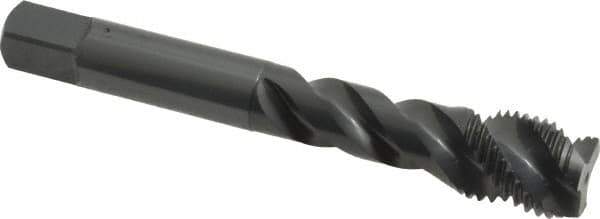 OSG - M14x1.50 Metric Fine 3 Flute Modified Bottoming Spiral Flute Tap - Vanadium High Speed Steel, Oxide Finish, 3-19/32" OAL, Right Hand Flute, Right Hand Thread, D6, Series 299 - Eagle Tool & Supply