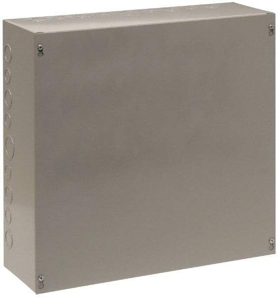 Cooper B-Line - Steel Junction Box Enclosure Screw Flat Cover - NEMA 1, 24" Wide x 24" High x 6" Deep - Eagle Tool & Supply