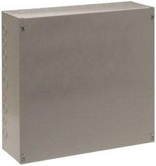 Cooper B-Line - Steel Junction Box Enclosure Screw Flat Cover - NEMA 1, 24" Wide x 24" High x 8" Deep - Eagle Tool & Supply