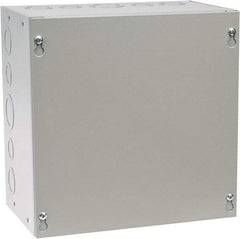 Cooper B-Line - Steel Junction Box Enclosure Screw Flat Cover - NEMA 1, 10" Wide x 10" High x 6" Deep - Eagle Tool & Supply