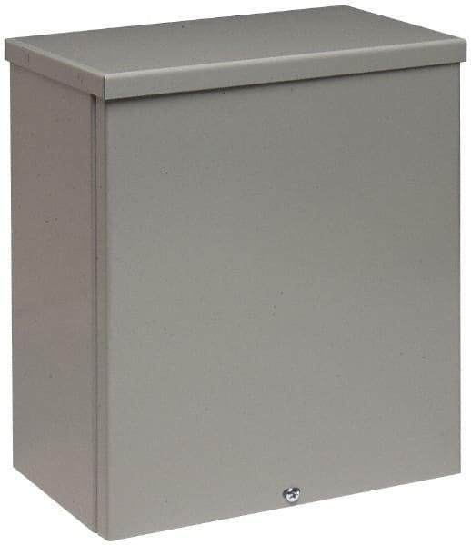 Cooper B-Line - Steel Junction Box Enclosure Screw Flat Cover - NEMA 3R, 8" Wide x 10" High x 4" Deep, Rainproof - Eagle Tool & Supply