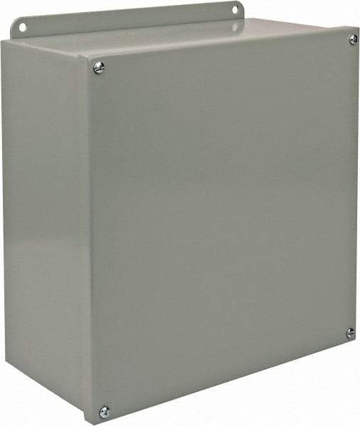 Cooper B-Line - Steel Standard Enclosure Screw Flat Cover - NEMA 12, 13, 12" Wide x 12" High x 6" Deep, Dirt-tight & Dust-tight - Eagle Tool & Supply