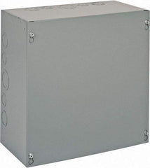 Cooper B-Line - Steel Junction Box Enclosure Screw Flat Cover - NEMA 1, 12" Wide x 12" High x 6" Deep - Eagle Tool & Supply