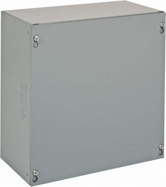 Cooper B-Line - Steel Junction Box Enclosure Screw Flat Cover - NEMA 1, 12" Wide x 12" High x 6" Deep - Eagle Tool & Supply