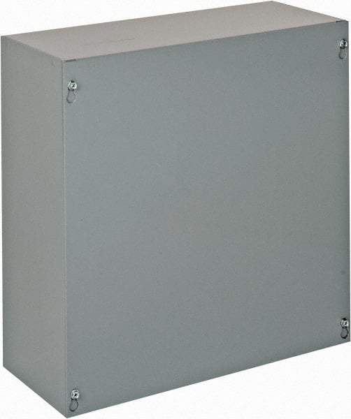 Cooper B-Line - Steel Junction Box Enclosure Screw Flat Cover - NEMA 1, 15" Wide x 15" High x 6" Deep - Eagle Tool & Supply