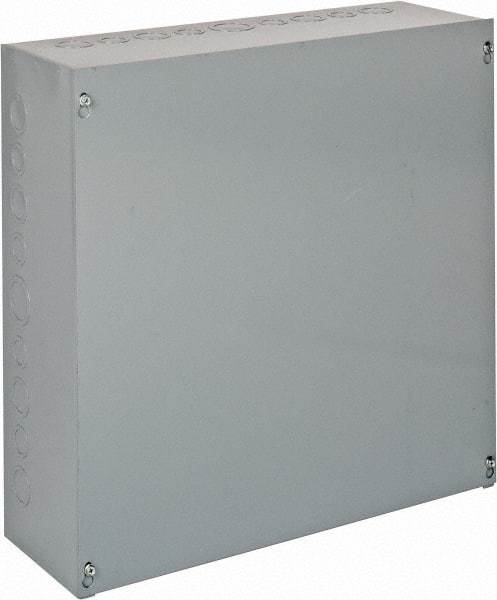 Cooper B-Line - Steel Junction Box Enclosure Screw Flat Cover - NEMA 1, 18" Wide x 18" High x 6" Deep - Eagle Tool & Supply