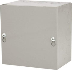 Cooper B-Line - Steel Junction Box Enclosure Screw Flat Cover - NEMA 1, 6" Wide x 6" High x 4" Deep - Eagle Tool & Supply