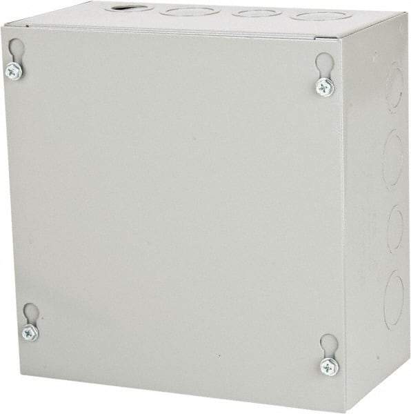 Cooper B-Line - Steel Junction Box Enclosure Screw Flat Cover - NEMA 1, 8" Wide x 8" High x 4" Deep - Eagle Tool & Supply