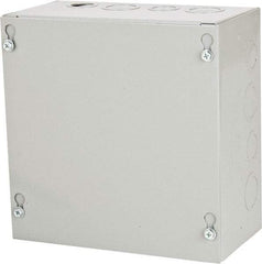 Cooper B-Line - Steel Junction Box Enclosure Screw Flat Cover - NEMA 1, 8" Wide x 8" High x 4" Deep - Eagle Tool & Supply