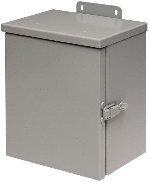 Cooper B-Line - Steel Junction Box Enclosure Hinge Flat Cover - NEMA 3R, 12" Wide x 16" High x 6" Deep, Rainproof - Eagle Tool & Supply