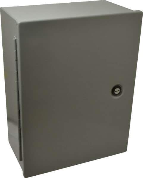 Cooper B-Line - Steel Standard Enclosure Hinge Flat Cover - NEMA 1, 12" Wide x 16" High x 6-5/8" Deep - Eagle Tool & Supply