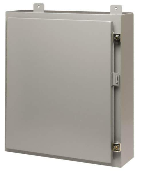 Cooper B-Line - Steel Standard Enclosure Hinge Flat Cover - NEMA 12, 13, 16" Wide x 24" High x 8" Deep, Dirt-tight & Dust-tight - Eagle Tool & Supply