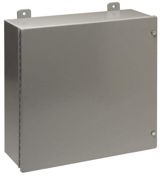 Cooper B-Line - Steel Standard Enclosure Hinge Flat Cover - NEMA 12, 13, 20" Wide x 20" High x 7" Deep, Dirt-tight & Dust-tight - Eagle Tool & Supply