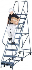 Gillis - 10.83' High 300 Lb Capacity 10 Step Rolling Ladder - Eagle Tool & Supply