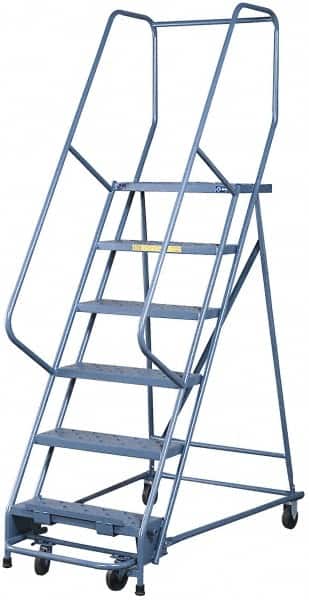 Gillis - 11.66' High 300 Lb Capacity 11 Step Rolling Ladder - Eagle Tool & Supply