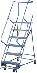 Gillis - 16.83 Ft. High, Type IA Rating, Steel Rolling Ladder - Eagle Tool & Supply