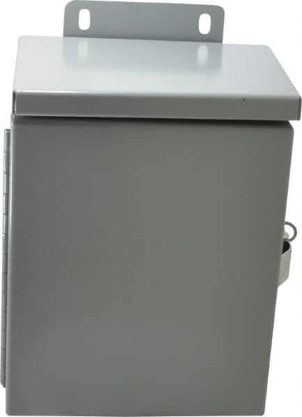 Cooper B-Line - Steel Junction Box Enclosure Hinge Flat Cover - NEMA 3R, 6" Wide x 8" High x 4" Deep, Rainproof - Eagle Tool & Supply