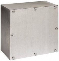 Cooper B-Line - Steel Junction Box Enclosure Screw Flat Cover - NEMA 3, 12, 12" Wide x 12" High x 6" Deep, Rainproof - Eagle Tool & Supply