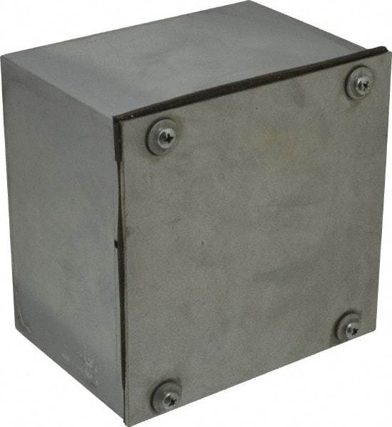 Cooper B-Line - Steel Junction Box Enclosure Screw Flat Cover - NEMA 3, 12, 6" Wide x 6" High x 4" Deep, Dust-tight & Rainproof - Eagle Tool & Supply