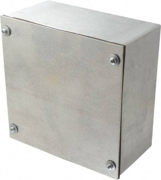 Cooper B-Line - Steel Junction Box Enclosure Screw Flat Cover - NEMA 3, 12, 8" Wide x 8" High x 4" Deep, Dust-tight & Rainproof - Eagle Tool & Supply