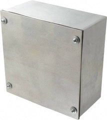 Cooper B-Line - Steel Junction Box Enclosure Screw Flat Cover - NEMA 3, 12, 8" Wide x 8" High x 4" Deep, Dust-tight & Rainproof - Eagle Tool & Supply