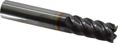 Niagara Cutter - 7/16", 1" LOC, 7/16" Shank Diam, 2-3/4" OAL, 5 Flute, Solid Carbide Square End Mill - Single End, TiAlN Finish, Spiral Flute, 45° Helix, Centercutting, Right Hand Cut, Right Hand Flute, Series S545 - Eagle Tool & Supply