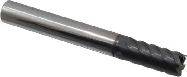 Niagara Cutter - 1/2", 1-1/8" LOC, 1/2" Shank Diam, 4" OAL, 6 Flute, Solid Carbide Square End Mill - Single End, AlTiN Finish, Spiral Flute, 45° Helix, Centercutting, Right Hand Cut, Right Hand Flute - Eagle Tool & Supply