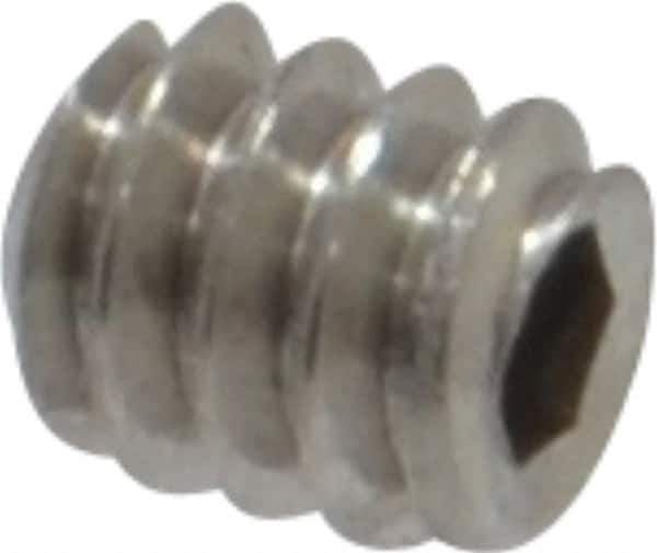 Value Collection - #4-40 UNC, 1/8" OAL, Flat Point Set Screw - Grade Austenitic A2 Stainless Steel, 0.05" Key - Eagle Tool & Supply