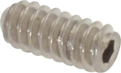 Value Collection - #4-40 UNC, 1/4" OAL, Flat Point Set Screw - Grade Austenitic A2 Stainless Steel, 0.05" Key - Eagle Tool & Supply