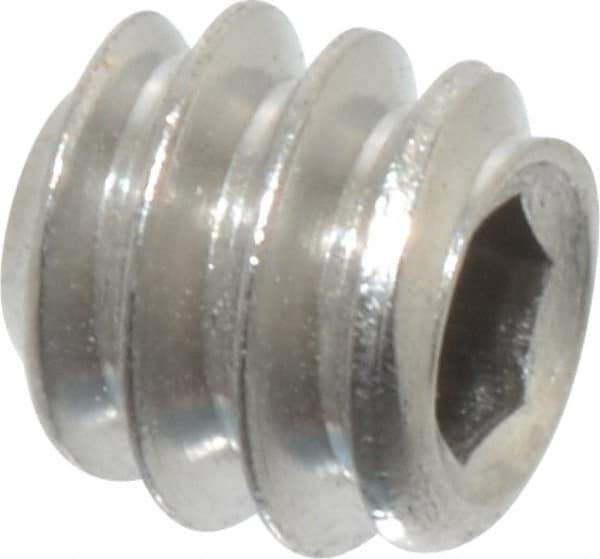Value Collection - #6-32 UNC, 1/8" OAL, Flat Point Set Screw - Grade Austenitic A2 Stainless Steel, 1/16" Key - Eagle Tool & Supply
