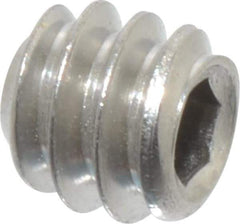 Value Collection - #6-32 UNC, 1/8" OAL, Flat Point Set Screw - Grade Austenitic A2 Stainless Steel, 1/16" Key - Eagle Tool & Supply