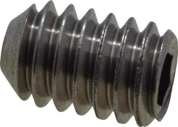 Value Collection - #8-32 UNC, 1/4" OAL, Flat Point Set Screw - Grade Austenitic A2 Stainless Steel, 5/64" Key - Eagle Tool & Supply