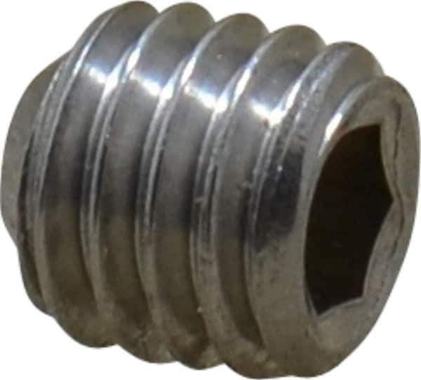 Value Collection - #10-32 UNF, 3/16" OAL, Flat Point Set Screw - Grade Austenitic A2 Stainless Steel, 3/32" Key - Eagle Tool & Supply