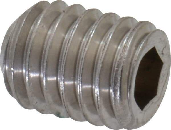 Value Collection - #10-32 UNF, 1/4" OAL, Flat Point Set Screw - Grade Austenitic A2 Stainless Steel, 3/32" Key - Eagle Tool & Supply