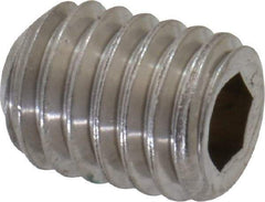Value Collection - #10-32 UNF, 1/4" OAL, Flat Point Set Screw - Grade Austenitic A2 Stainless Steel, 3/32" Key - Eagle Tool & Supply