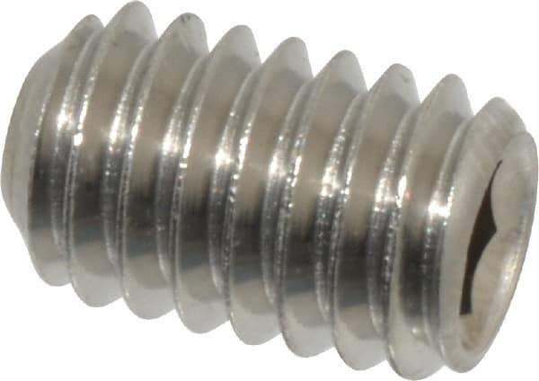 Value Collection - 5/16-18 UNC, 1/2" OAL, Flat Point Set Screw - Grade Austenitic A2 Stainless Steel, 5/32" Key - Eagle Tool & Supply