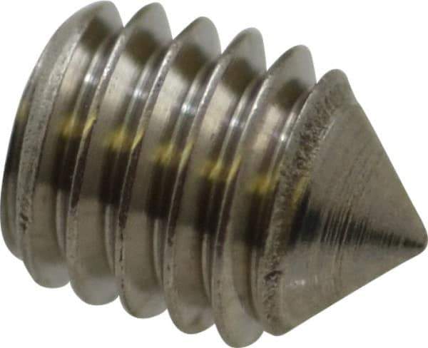 Value Collection - #10-32 UNF, 1/4" OAL, Cone Point Set Screw - Grade Austenitic A2 Stainless Steel, 3/32" Key - Eagle Tool & Supply