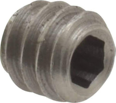 Value Collection - 1/4-20 UNC, 1/4" OAL, Oval Point Set Screw - Grade Austenitic A2 Stainless Steel, 1/8" Key - Eagle Tool & Supply