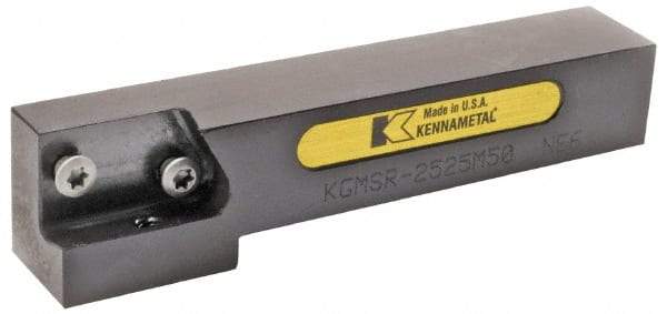 Kennametal - KGMS, Left Hand, Indexable Grooving Tool Holder - 25mm Shank Height, 25mm Shank Width, 138.75mm OAL - Eagle Tool & Supply