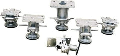 Vestil - 9-7/8" Mounting Height, Floor Lock for 8" Diam Caster Wheels - 1" Retracted Clearance, 5-3/8" x 7-1/4" Top Plate Size, 3-3/8" x 5-1/4" Bolt Hole Spacing - Eagle Tool & Supply