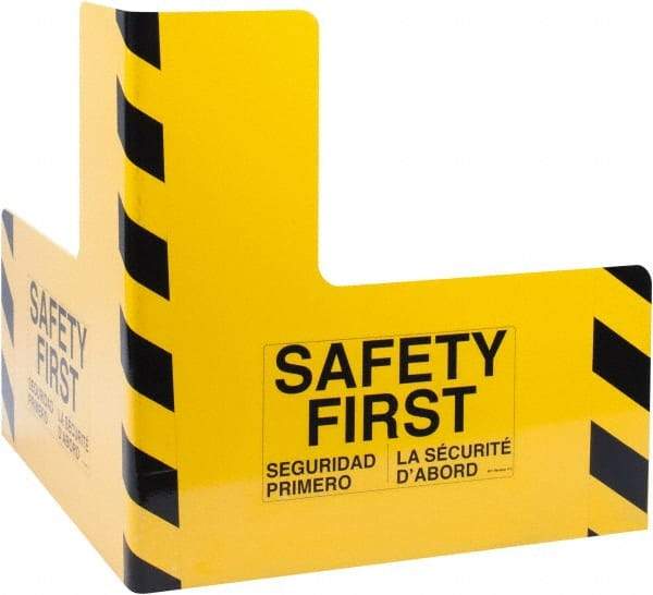 Vestil - 24" Long, Steel Corner Protector - Yellow, 12" High x 24" Wide Side - Eagle Tool & Supply