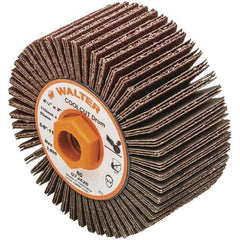 WALTER Surface Technologies - 4-1/4" Diam 60 Grit Aluminum Oxide Unmounted Flap Wheel - 5/8-11 Threaded Hole, 2" Wide, Coated, Grade Coarse, 3,800 Max RPM - Eagle Tool & Supply