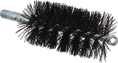 Schaefer Brush - 5" Brush Length, 2-1/2" Diam, Nylon Single Stem, Single Spiral Tube Brush - 7-1/4" Long, Nylon, 1/4" NPSM Male Connection - Eagle Tool & Supply